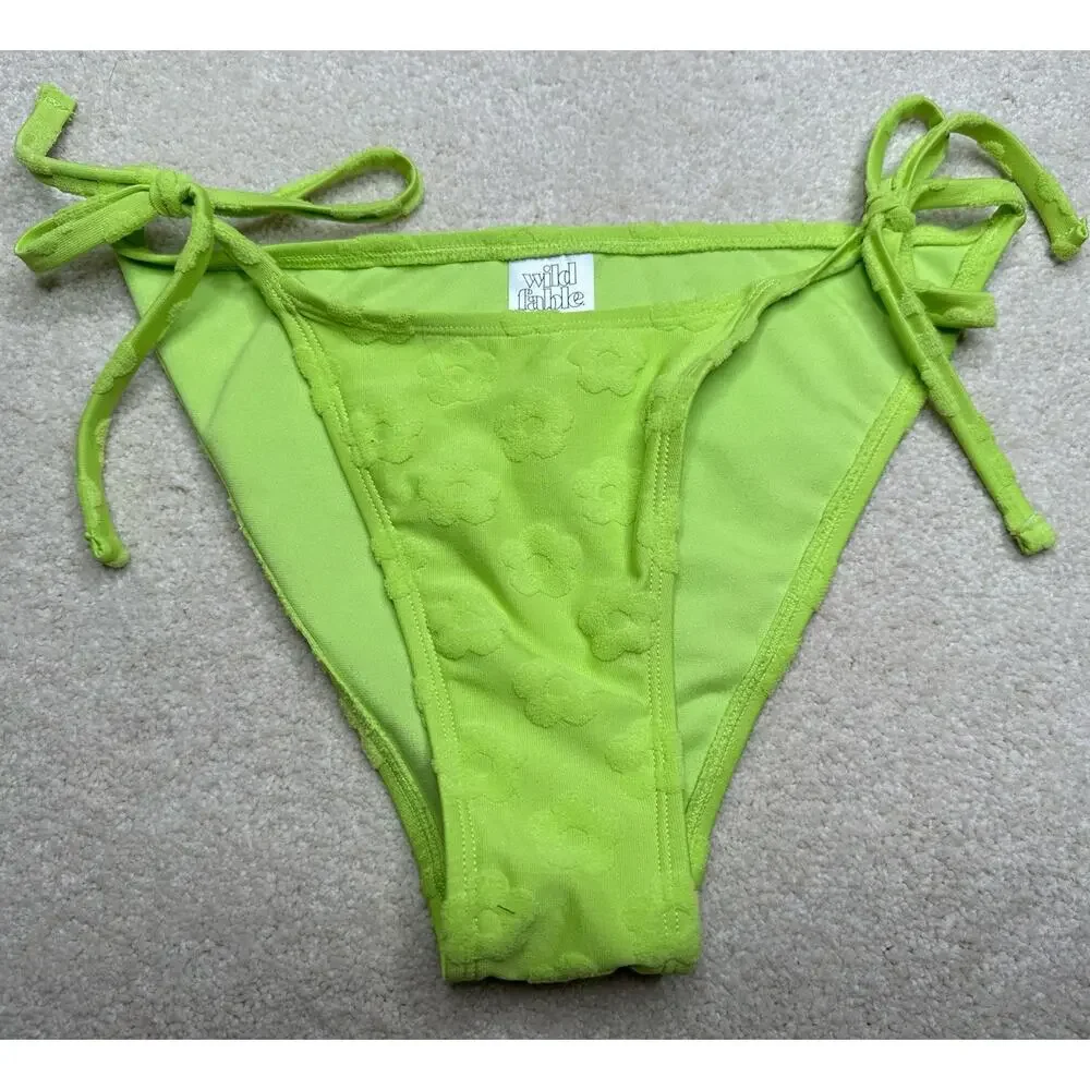 Wild Fable: Floral Terry Cloth Y2K Bikini Bright Green